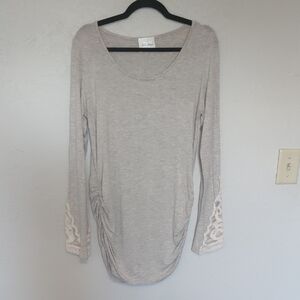 Marled Grey Ruched Tunic